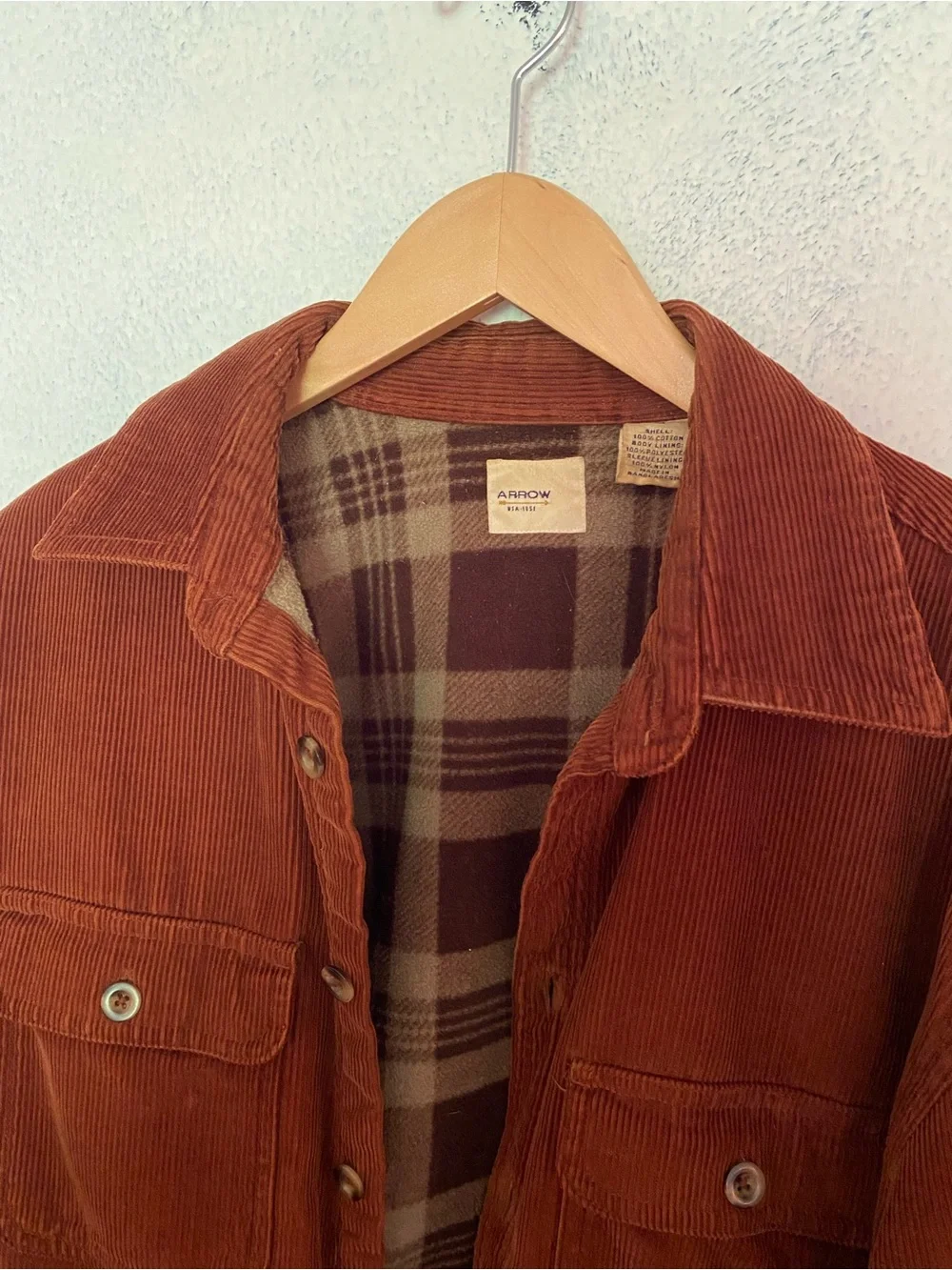 Arrow Men's Corduroy Shirt Jacket in Rust